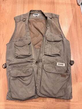 Domke Photogs Vest Mens Tan Photographer Vented Pockets Cotton Size: Large